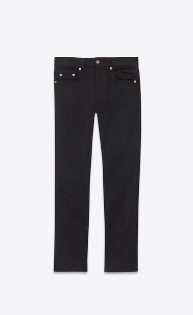 Used black stretch denim cropped skinny jeans